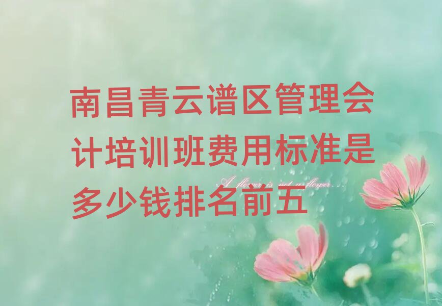 南昌青云譜區管理會計培訓班費用標準是多少錢排名前五