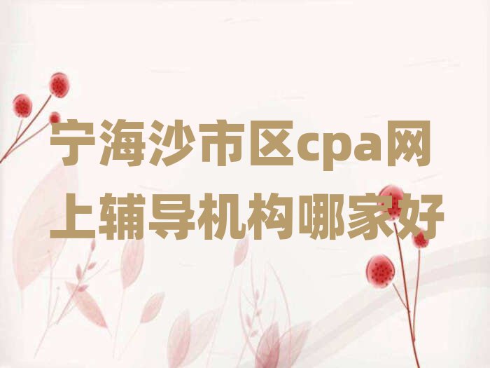 寧海沙市區cpa網上輔導機構哪家好