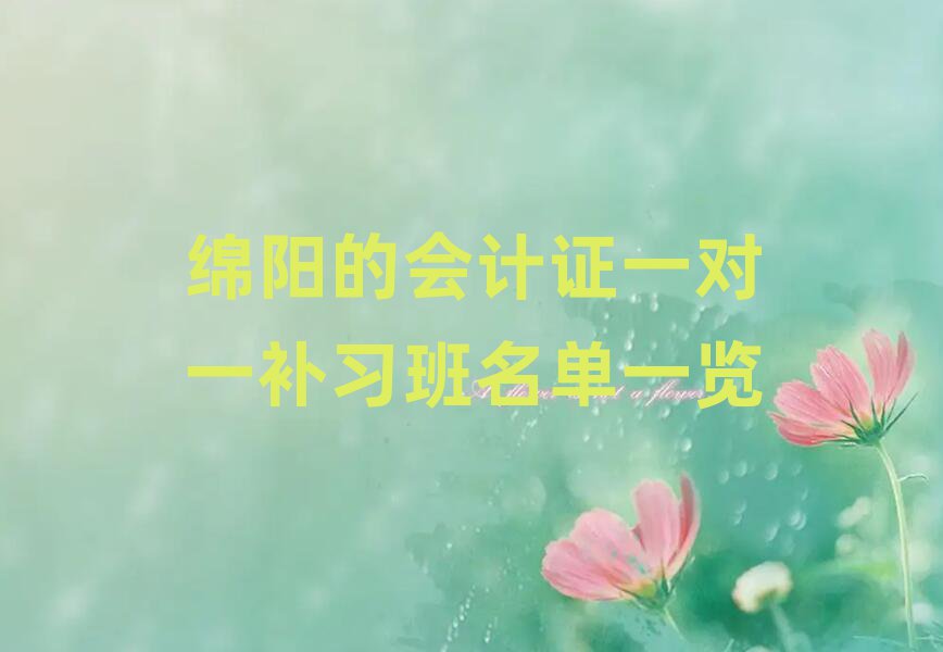 綿陽的會計證一對一補習班名單一覽