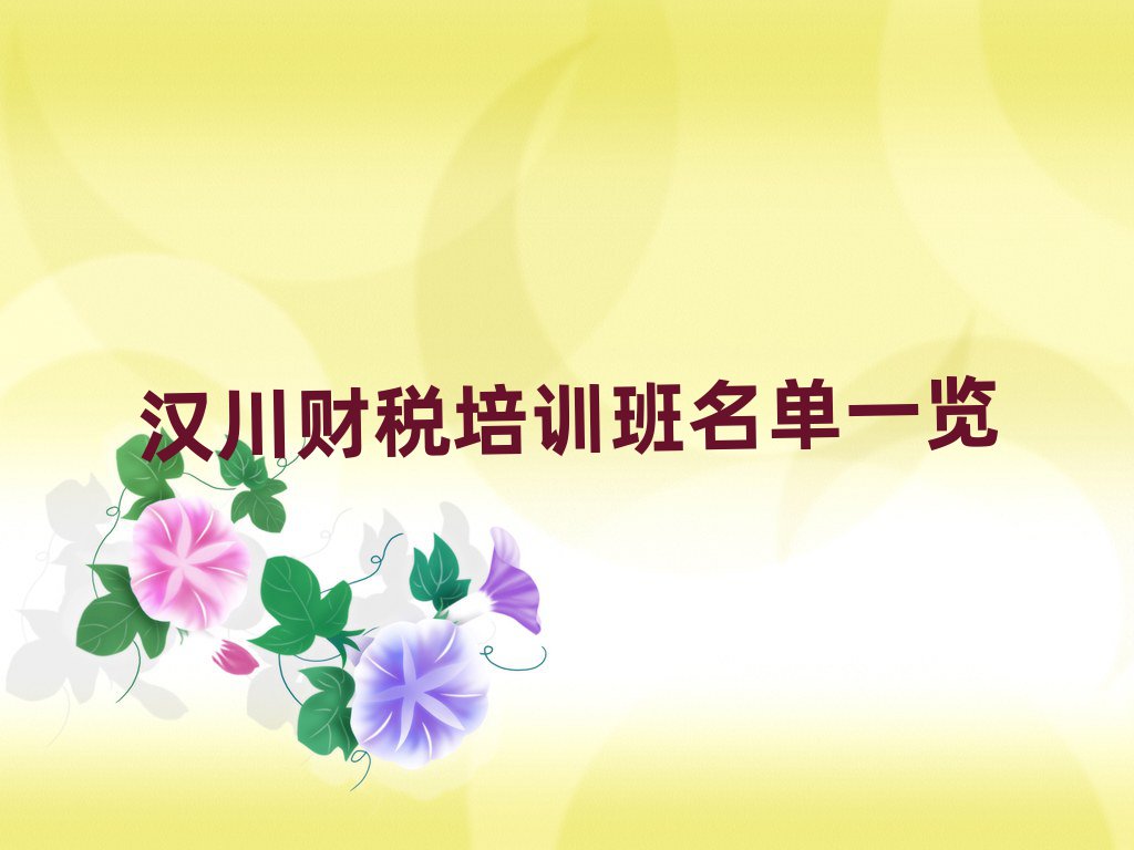 漢川財稅培訓班名單一覽