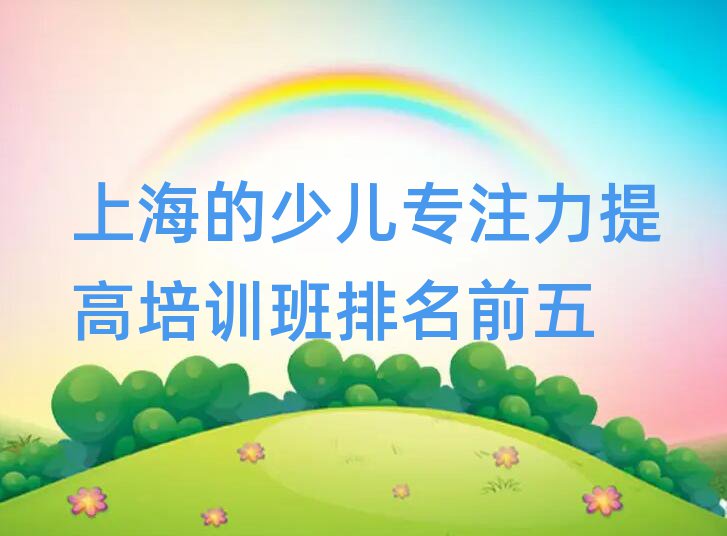 上海的少兒專注力提高培訓(xùn)班排名前五