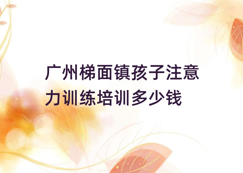 廣州梯面鎮孩子注意力訓練培訓多少錢