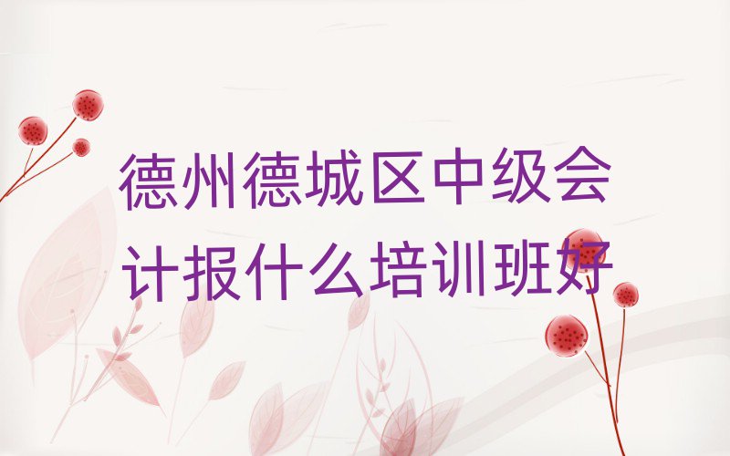 德州德城區中級會計報什么培訓班好