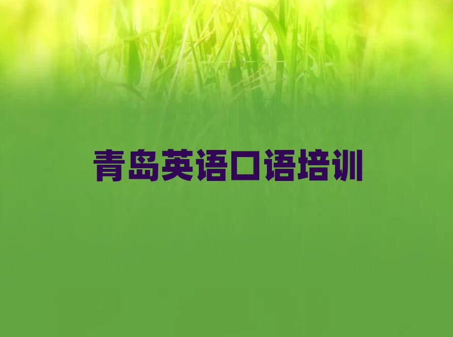2025年青島城陽區英語口語培訓中心在哪里