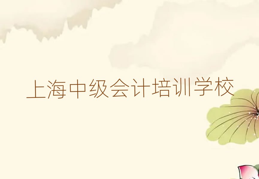 上海北新涇街道培訓中級會計需要多少錢一個月