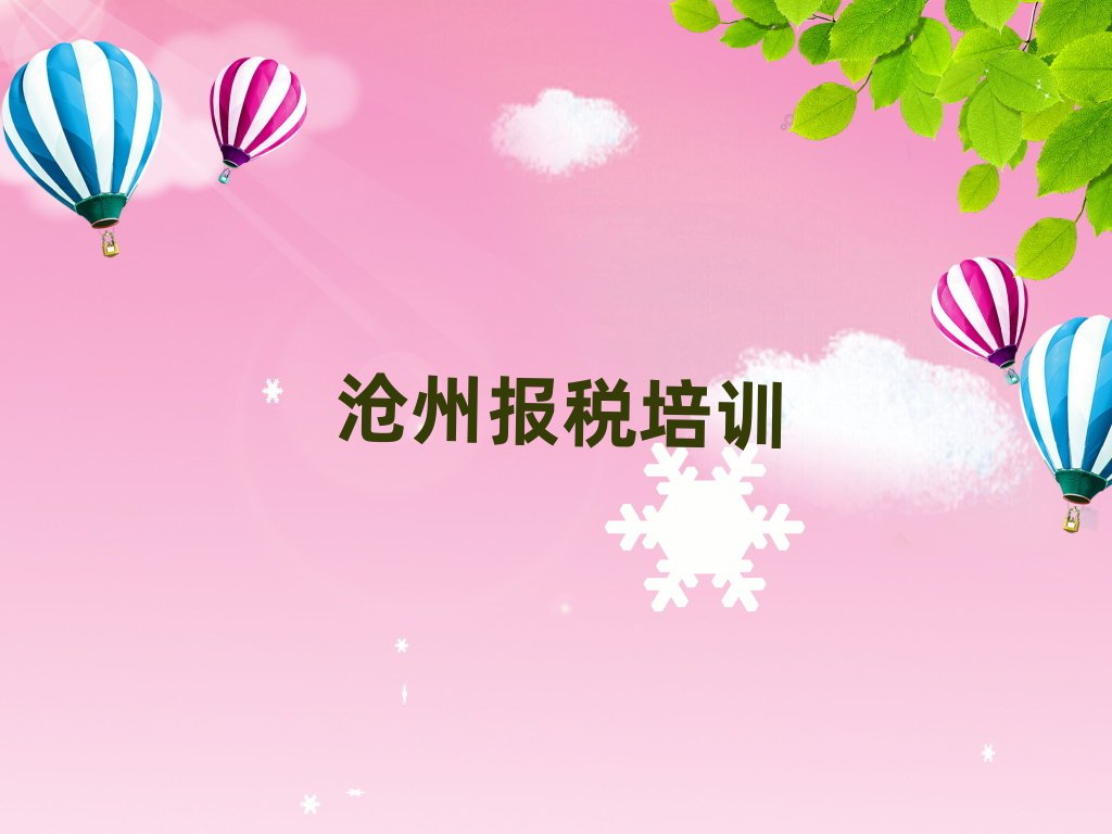 2025年滄州新華區財稅好的財稅培訓課
