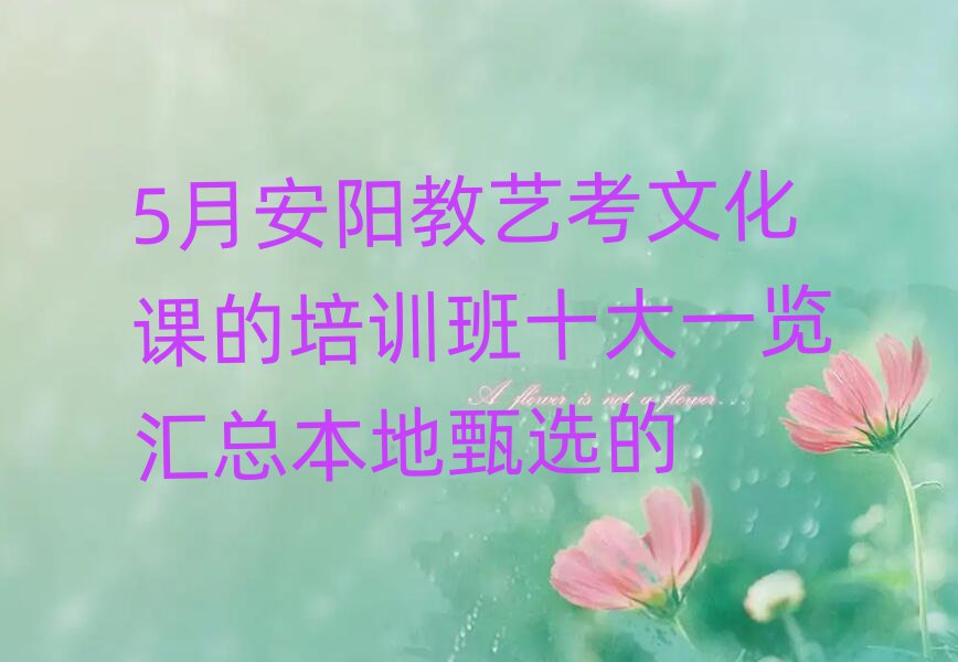 5月安陽教藝考文化課的培訓(xùn)班十大一覽匯總本地甄選的