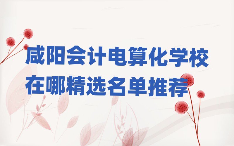 咸陽會計電算化學校在哪精選名單推薦