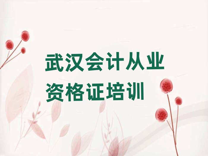 武漢什么會計從業資格證培訓班好排名近期更新