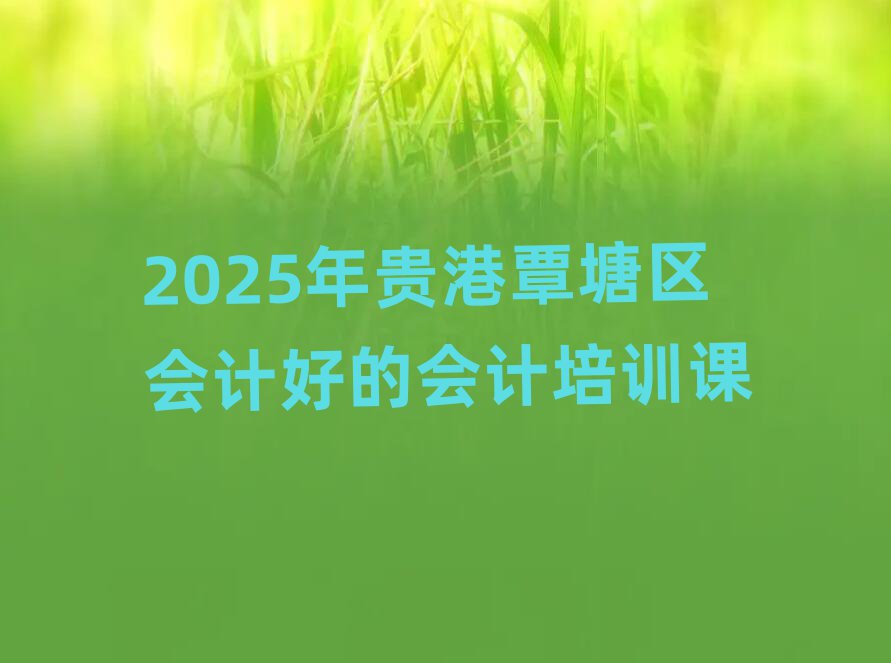 2025年貴港覃塘區會計好的會計培訓課