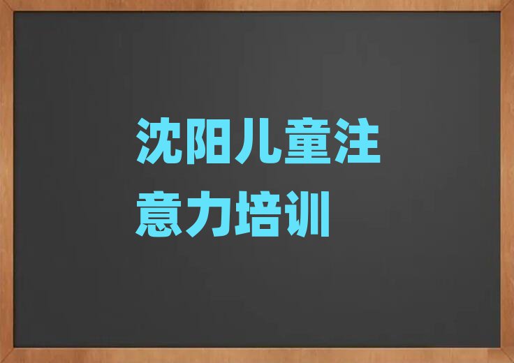 2025年沈陽少兒注意力訓練培訓說明