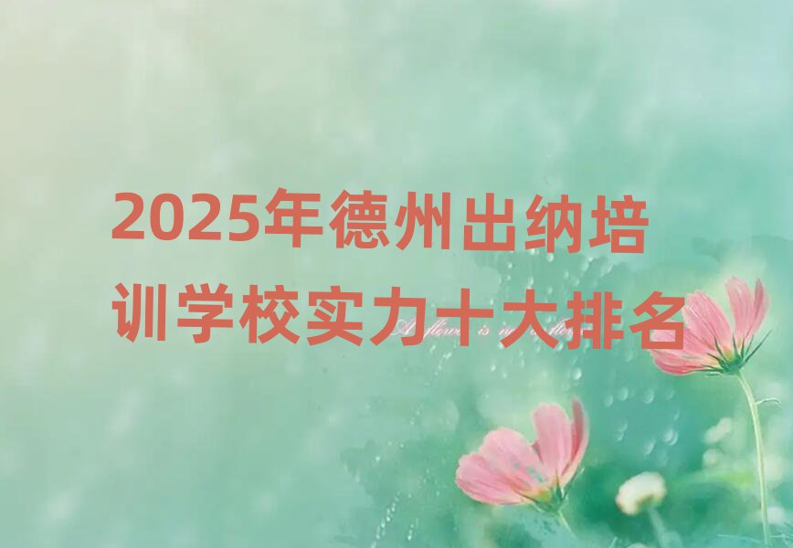 2025年德州出納培訓(xùn)學(xué)校實(shí)力十大排名