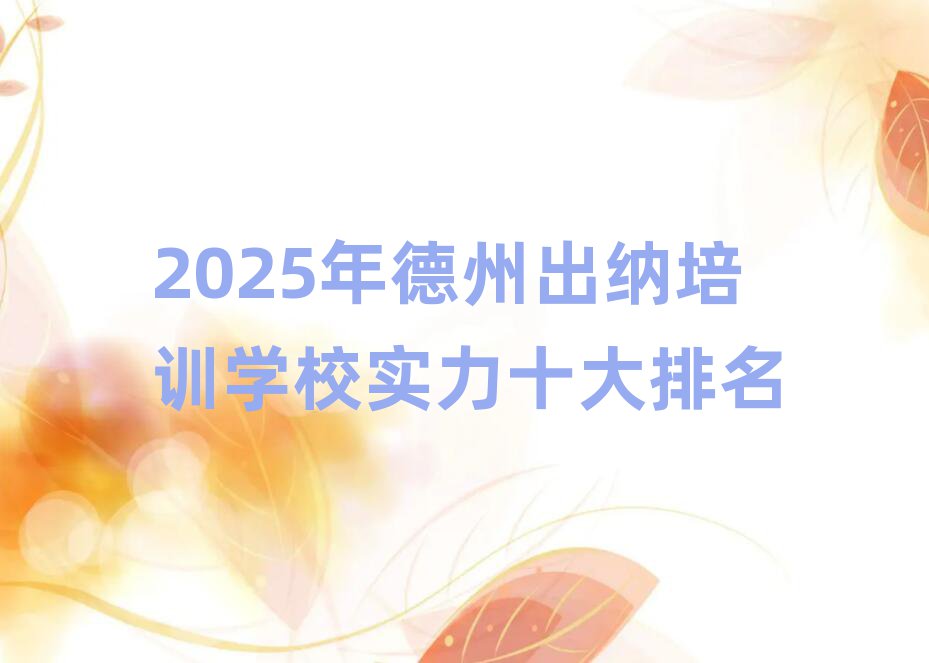2025年德州出納培訓(xùn)學(xué)校實(shí)力十大排名