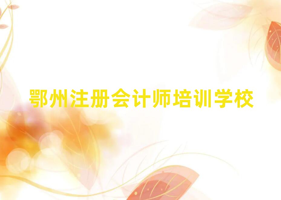 鄂州注冊會計師網絡學習精選名單出爐